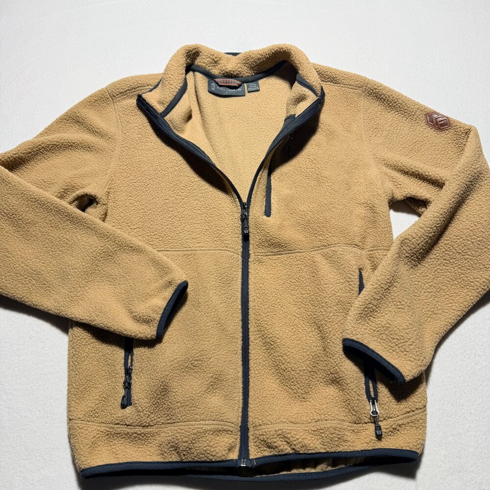 Free Country Small Tan Fleece Jacket with Zippered Pockets